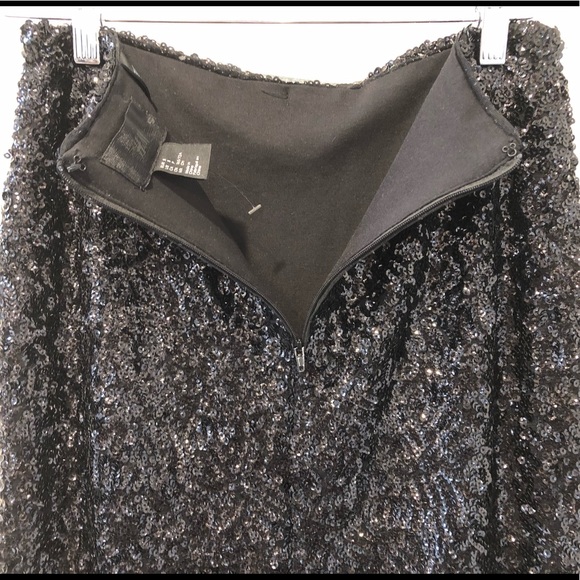 Long Black Sequins Skirt - Picture 6 of 7